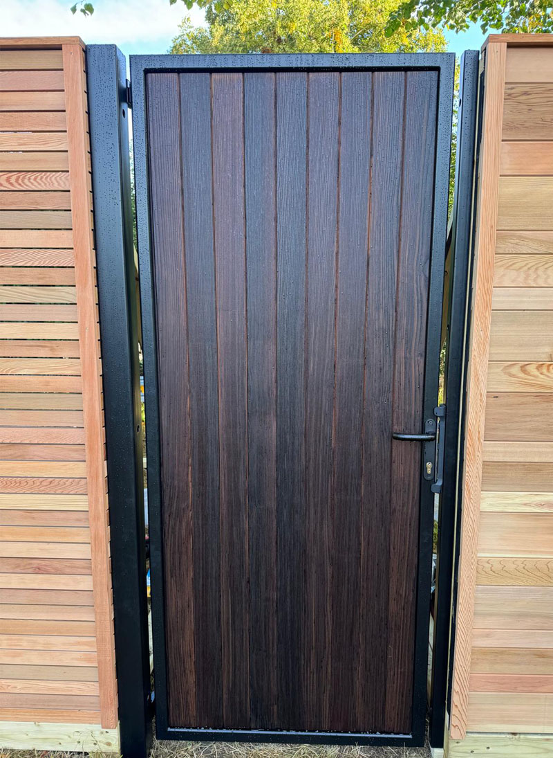 Modern Dark Wooden Tall Gate